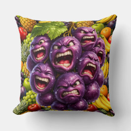 Mürrische Trauben und wütendes Obst lustige skurri Kissen