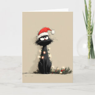 Mürrische Weihnachtskatzenstimmung Karte