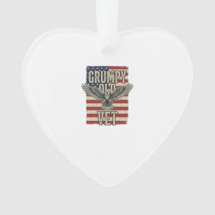 Mürrischer alter Veteranen-patriotischer Adler-Fla Ornament