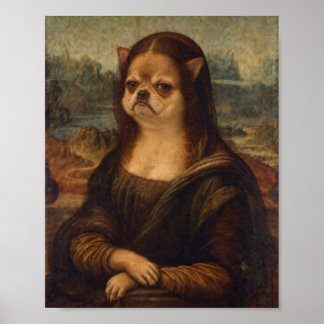 Mürrischer Chihuahua Mona Lisa Renaissance-Porträt Poster