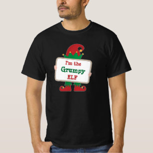 Mürrischer Elf Personalisiertes Weihnachtself T- T-Shirt