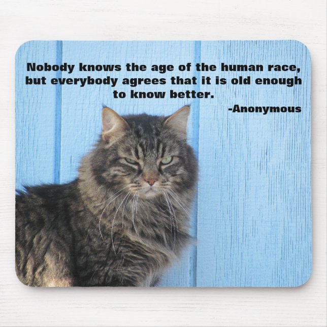 Mürrischer Engel mit anonymem Zitat Mousepad (Vorne)