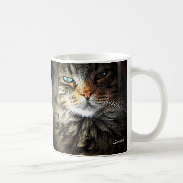 Mürrischer Engels-hübsches Maine-Waschbärgesicht Kaffeetasse (Rechts)