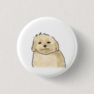 Mürrischer Fluffiger Cream Hund Lustiges Geschenk Button
