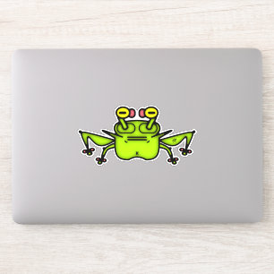 Mürrischer Frosch seltsame Cartoon-Kreatur Aufkleber