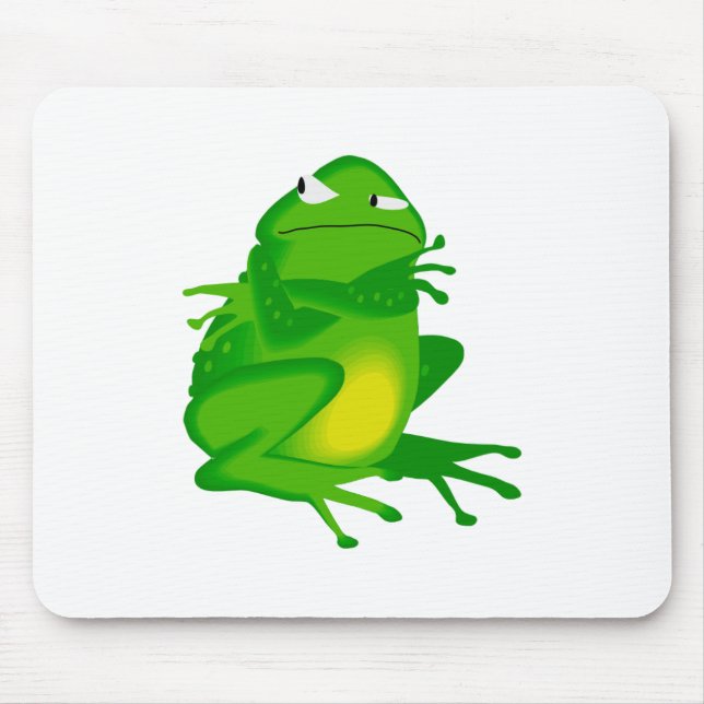 Mürrischer grüner Frosch Mousepad (Vorne)
