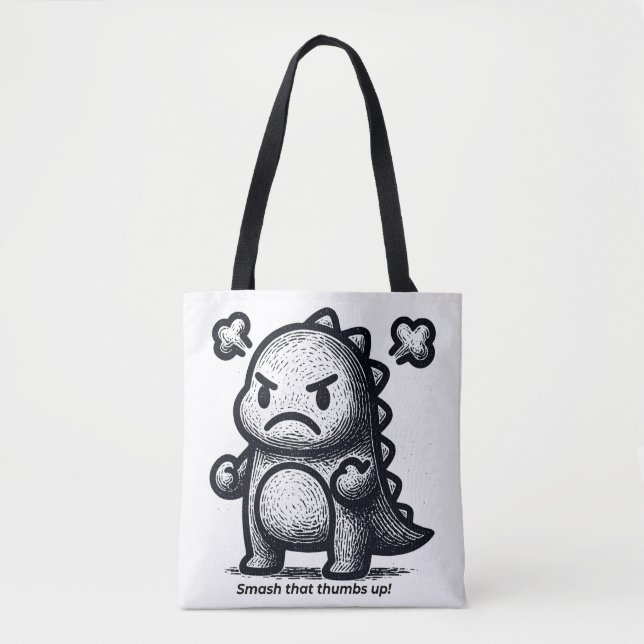 Mürrischer kleiner Dino Tasche (Vorderseite)