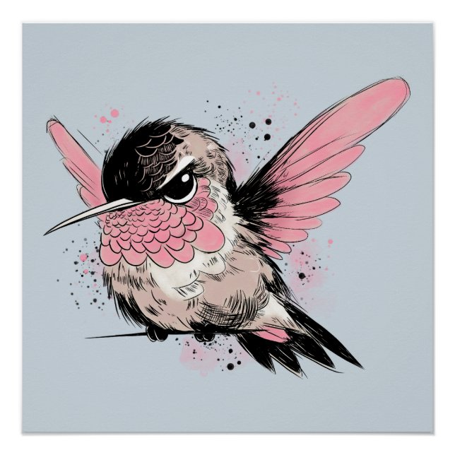 Mürrischer Kolibri Poster (Vorderseite)
