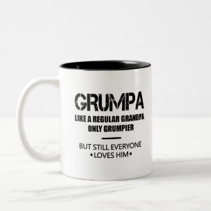 Mürrischer Opa wie ein normaler Opa, nur mürrische Zweifarbige Tasse