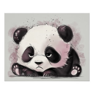 Mürrischer Panda Poster