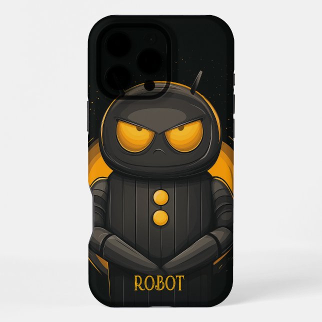 Mürrischer Roboter Personalisiert iPhone 16 Pro Max Hülle (Rückseite)