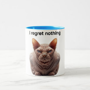 Mürrischer Sphynx-Katzen-Kaffeebecher Zweifarbige Tasse