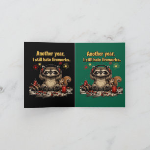 Mürrischer Waschbär hasst Feuerwerk Lustiger 4. Ju Karte