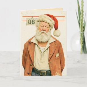Mürrischer Weihnachtsmann-Christmas-Mugshot Karte