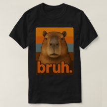 Mürrisches Capybara „bruh“ Meme – Lustiges Retro-T