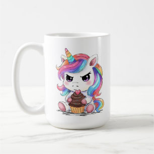 Mürrisches Einhorn mit Cupcake Kaffeetasse