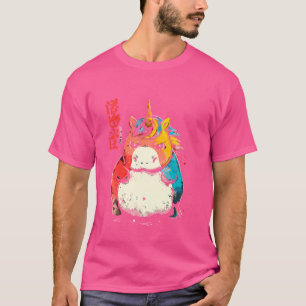 Mürrisches fettes Einhorn Japanische Kunst Legendä T-Shirt
