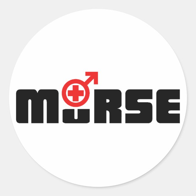 Murse-Logo auf weiß Runder Aufkleber (Vorderseite)