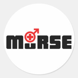 Murse-Logo auf weiß Runder Aufkleber