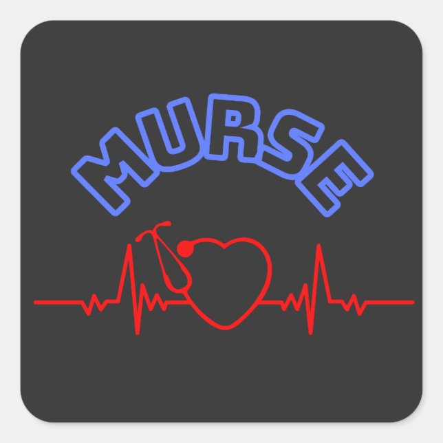 Murse Man Nurse Männer Krankenschwester männliche  Quadratischer Aufkleber (Vorderseite)