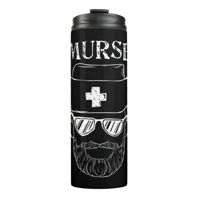 Murse Nurse Man Funny Tshirt Geschenk für männlich Thermosbecher (Vorderseite)