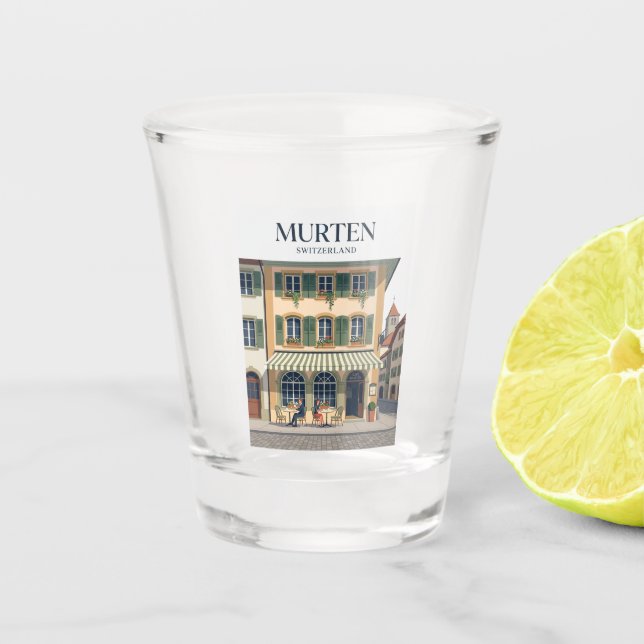 Murten Schweiz Schnapsglas (Vorderseite)