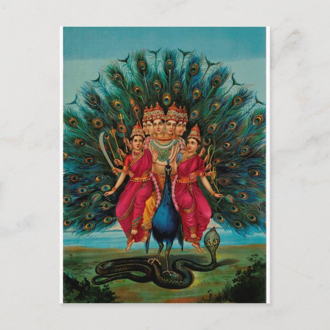 MURUGAN HINDU GOD POSTKARTE (Vorderseite)