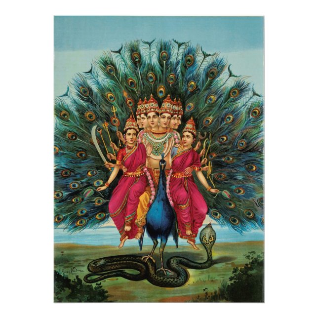 Murugan Kartikeyan Skanda Subrahmanyan Hindu Deity Fotodruck (Vorne)