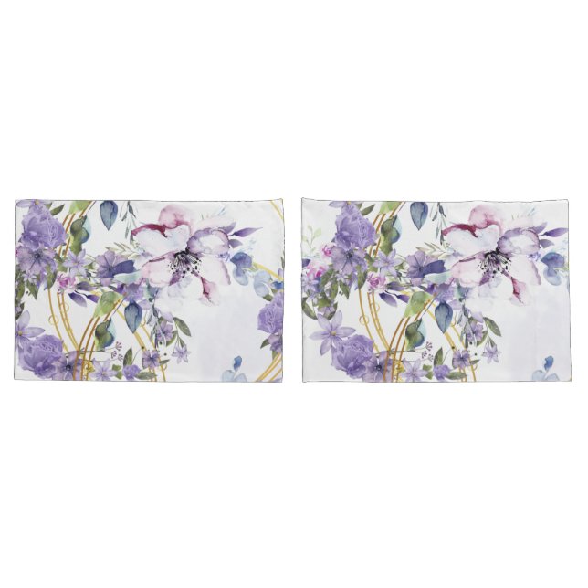 Murugi Luxe Beddings Regal Blossom Pair of Kissenbezug (Rückseite-Set)