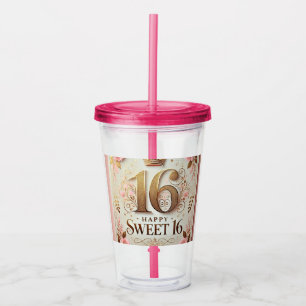 Murugi Trinkbehälter Collection Sweet16 Geburtstag Acryltrinkbecher