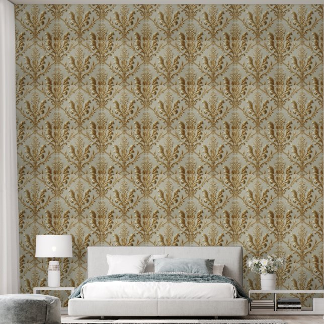 Murugi Wohngestaltung GoldenLaurelHarmony Texturie Tapete (Schlafzimmer)