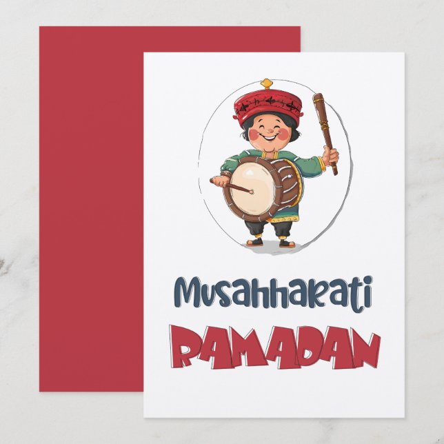 Musahharati Ramadan Drummer | Rhythmen der Nacht Einladung (Vorne/Hinten)