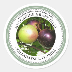 Muscadine Traubenmarmelade mit dem Etikett "Sage B Runder Aufkleber