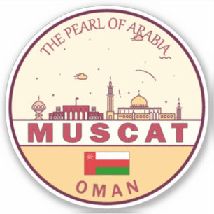 Muscat Oman City Skyline Emblem Aufkleber
