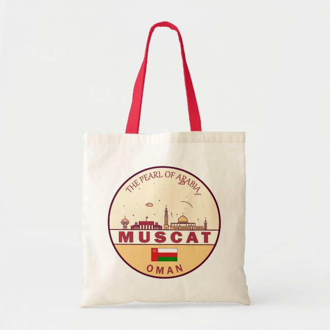 Muscat Oman City Skyline Emblem Tragetasche (Vorne)
