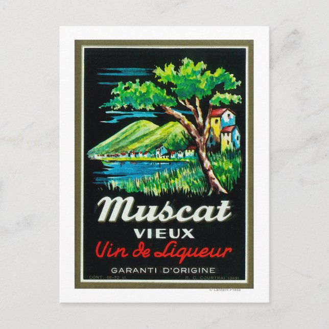 Muscat Vieux WeinetikettEuropa Postkarte (Vorderseite)