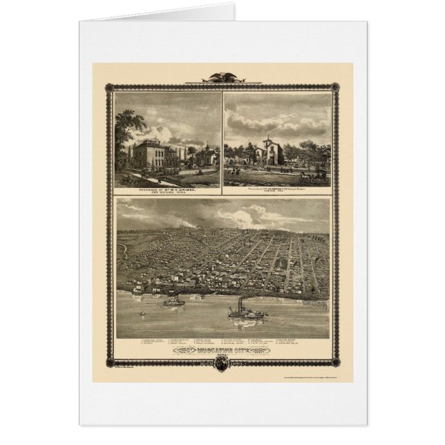 Muscatine Stadt, IA panoramische Karte - 1875 (Vorne)