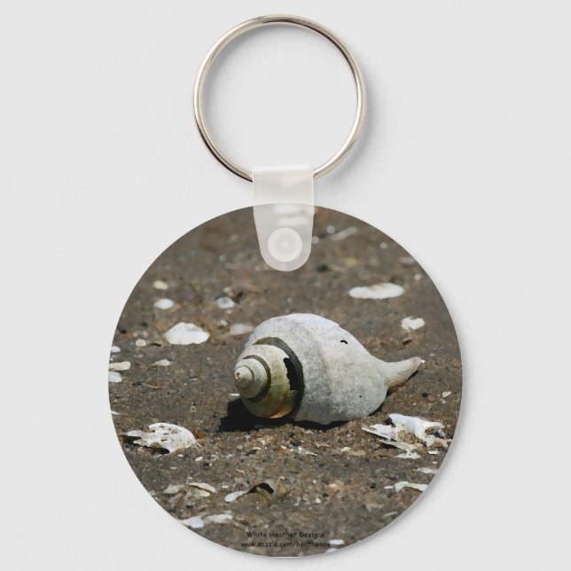 Muschel am Strand - Schlüsselkette Schlüsselanhänger (Vorderseite)
