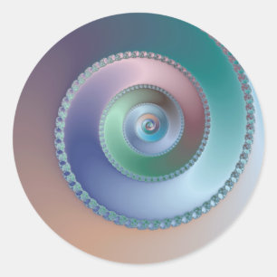 Muschel auf See - Fraktal Runder Aufkleber