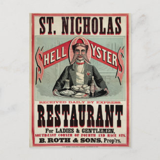 Muschel Austern Vintage Werbung Postkarte