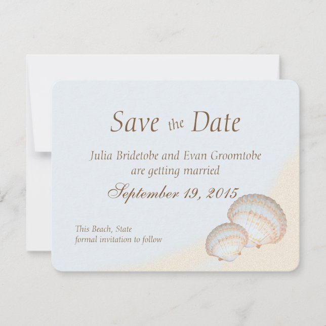 Muschel Beach Sea Shore Save the Date Einladung (Vorderseite)