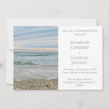 Muschel Blue Beach Hochzeit Einladung