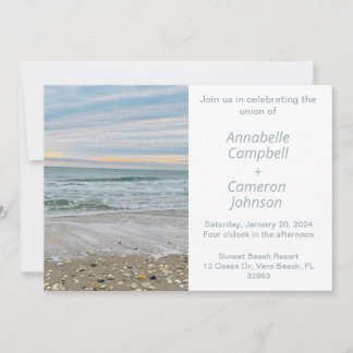 Muschel Blue Beach Hochzeit Einladung