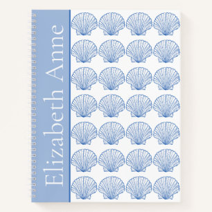 Muschel "Coastal Blue and White Scallop" Notizbuch