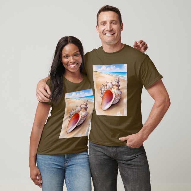 Muschel der Aquarellküche am Strand T-Shirt (Unisex)