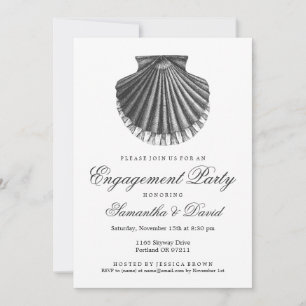 Muschel der Scallop Beach Engagement Party Einladung