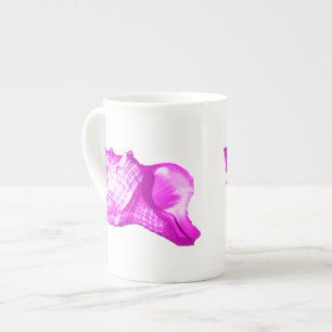 Muschel des Conchs - Orchideen und Weiß Prozellantasse