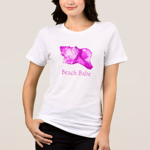 Muschel des Conchs - Orchideen und Weiß Tri-Blend Shirt