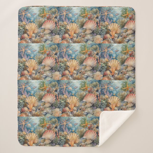 Muschel Design Sherpa Blanket Sherpadecke (Vorderseite)