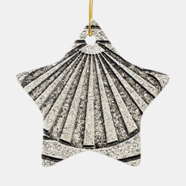 Muschel EL Camino, Plasterung, Spanien Keramik Ornament (Vorne)